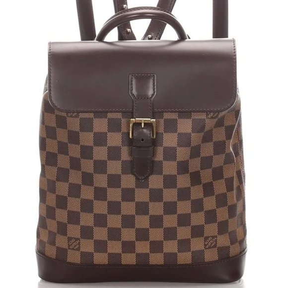 Louis Vuitton Handbags - 💝RARE💝 LOUIS VUITTON Soho Backpack Brown Leather Damier Ebene Bag Vintage
